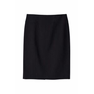 WHBM Black Pencil Skirt Button Detail Stretch Lined Size 8